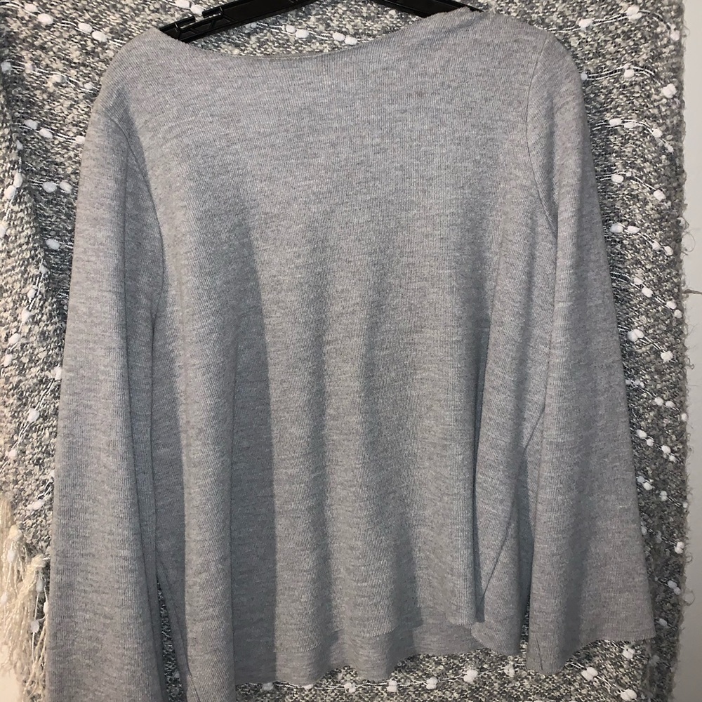 Zara bell sleeve slouchy sweater grey